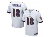 Men Nike NFL Baltimore Ravens #18 Breshad Perriman Authentic Elite Road White Jersey