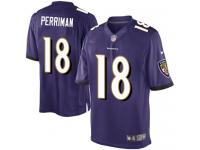 Men Nike NFL Baltimore Ravens #18 Breshad Perriman Home Purple Limited Jersey