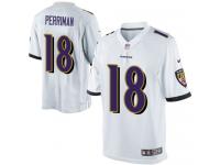 Men Nike NFL Baltimore Ravens #18 Breshad Perriman Road White Limited Jersey