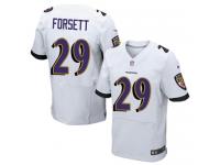 Men Nike NFL Baltimore Ravens #29 Justin Forsett Authentic Elite Road White Jersey