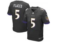 Men Nike NFL Baltimore Ravens #5 Joe Flacco Authentic Elite Black New Jersey