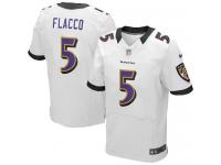 Men Nike NFL Baltimore Ravens #5 Joe Flacco Authentic Elite Road White Jersey