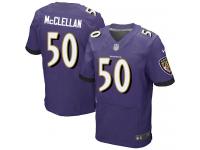 Men Nike NFL Baltimore Ravens #50 Albert McClellan Authentic Elite Home Purple Jersey
