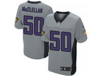 Men Nike NFL Baltimore Ravens #50 Albert McClellan Grey Shadow Limited Jersey
