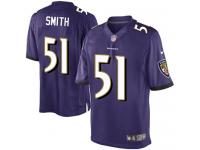 Men Nike NFL Baltimore Ravens #51 Daryl Smith Home Purple Limited Jersey