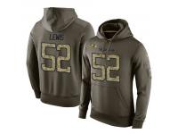 Men Nike NFL Baltimore Ravens #52 Ray Lewis Olive Salute To Service KO Performance Hoodie