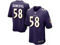 Men Nike NFL Baltimore Ravens #58 Elvis Dumervil Home Purple Game Jersey