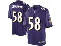 Men Nike NFL Baltimore Ravens #58 Elvis Dumervil Home Purple Limited Jersey