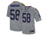 Men Nike NFL Baltimore Ravens #58 Elvis Dumervil Lights Out Grey Limited Jersey
