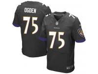 Men Nike NFL Baltimore Ravens #75 Jonathan Ogden Authentic Elite Black Jersey