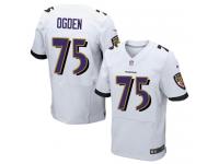 Men Nike NFL Baltimore Ravens #75 Jonathan Ogden Authentic Elite Road White Jersey
