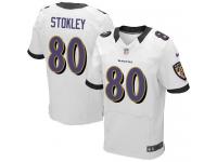 Men Nike NFL Baltimore Ravens #80 Brandon Stokley Authentic Elite Road White Jersey