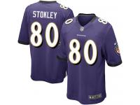 Men Nike NFL Baltimore Ravens #80 Brandon Stokley Home Purple Game Jersey