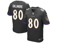 Men Nike NFL Baltimore Ravens #80 Crockett Gillmore Authentic Elite Black Jersey