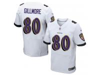 Men Nike NFL Baltimore Ravens #80 Crockett Gillmore Authentic Elite Road White Jersey