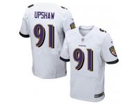 Men Nike NFL Baltimore Ravens #91 Courtney Upshaw Authentic Elite Road White Jersey