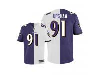 Men Nike NFL Baltimore Ravens #91 Courtney Upshaw Authentic Elite TeamRoad Two Tone Jersey