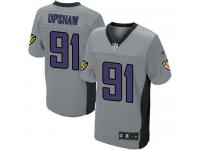 Men Nike NFL Baltimore Ravens #91 Courtney Upshaw Grey Shadow Limited Jersey