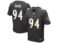Men Nike NFL Baltimore Ravens #94 Carl Davis Authentic Elite Black Jersey