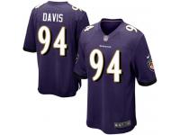 Men Nike NFL Baltimore Ravens #94 Carl Davis Home Purple Game Jersey