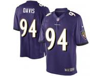 Men Nike NFL Baltimore Ravens #94 Carl Davis Home Purple Limited Jersey