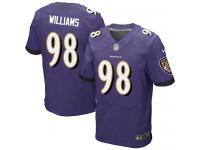 Men Nike NFL Baltimore Ravens #98 Brandon Williams Authentic Elite Home Purple Jersey