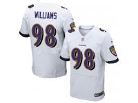 Men Nike NFL Baltimore Ravens #98 Brandon Williams Authentic Elite Road White Jersey