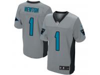 Men Nike NFL Carolina Panthers #1 Cam Newton Grey Shadow Limited Jersey