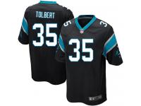 Men Nike NFL Carolina Panthers #35 Mike Tolbert Home Black Game Jersey