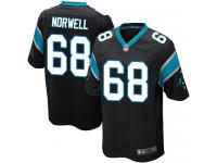 Men Nike NFL Carolina Panthers #68 Andrew Norwell Home Black Game Jersey