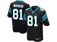 Men Nike NFL Carolina Panthers #81 Kevin Norwood Home Black Game Jersey