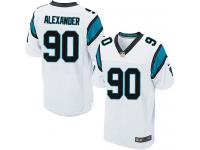 Men Nike NFL Carolina Panthers #90 Frank Alexander Authentic Elite Road White Jersey