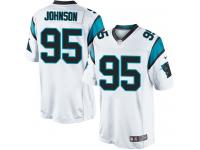 Men Nike NFL Carolina Panthers #95 Charles Johnson Road White Limited Jersey
