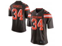 Men Nike NFL Cleveland Browns #34 Isaiah Crowell Authentic Elite Home Brown Jersey