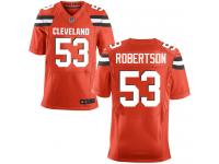 Men Nike NFL Cleveland Browns #53 Craig Robertson Authentic Elite Orange Jersey