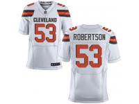 Men Nike NFL Cleveland Browns #53 Craig Robertson Authentic Elite Road White Jersey