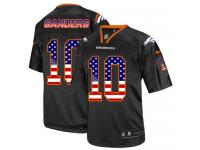 Men Nike NFL Denver Broncos #10 Emmanuel Sanders Black USA Flag Fashion Limited Jersey