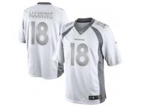 Men Nike NFL Denver Broncos #18 Peyton Manning White Platinum Limited Jersey