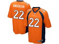 Men Nike NFL Denver Broncos #22 C.J. Anderson Home Orange Game Jersey