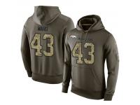 Men Nike NFL Denver Broncos #43 T.J. Ward Olive Salute To Service KO Performance Hoodie