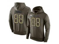 Men Nike NFL Denver Broncos #88 Demaryius Thomas Olive Salute To Service KO Performance Hoodie