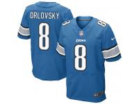 Men Nike NFL Detroit Lions #8 Dan Orlovsky Authentic Elite Home Light Blue Jersey