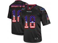Men Nike NFL Houston Texans #18 Cecil Shorts III Black USA Flag Fashion Limited Jersey