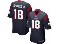 Men Nike NFL Houston Texans #18 Cecil Shorts III Home Navy Blue Game Jersey
