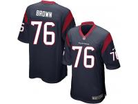 Men Nike NFL Houston Texans #76 Duane Brown Home Navy Blue Game Jersey