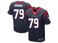 Men Nike NFL Houston Texans #79 Brandon Brooks Authentic Elite Home Navy Blue Jersey
