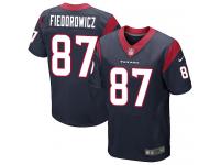 Men Nike NFL Houston Texans #87 C.J. Fiedorowicz Authentic Elite Home Navy Blue Jersey
