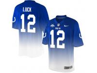 Men Nike NFL Indianapolis Colts #12 Andrew Luck Royal BlueWhite Fadeaway Limited Jersey