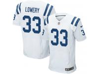 Men Nike NFL Indianapolis Colts #33 Dwight Lowery Authentic Elite Road White Jersey