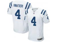 Men Nike NFL Indianapolis Colts #4 Adam Vinatieri Authentic Elite Road White Jersey